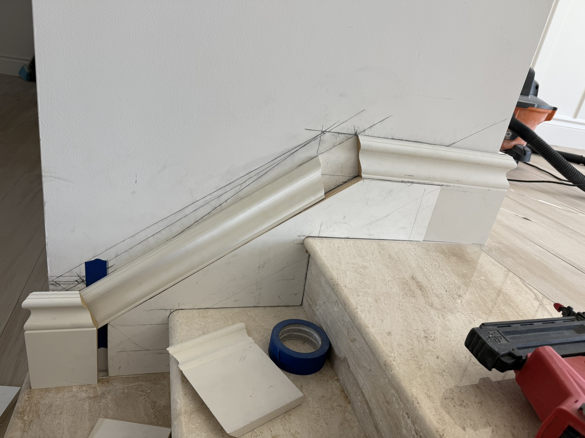 Baseboard stair fitting