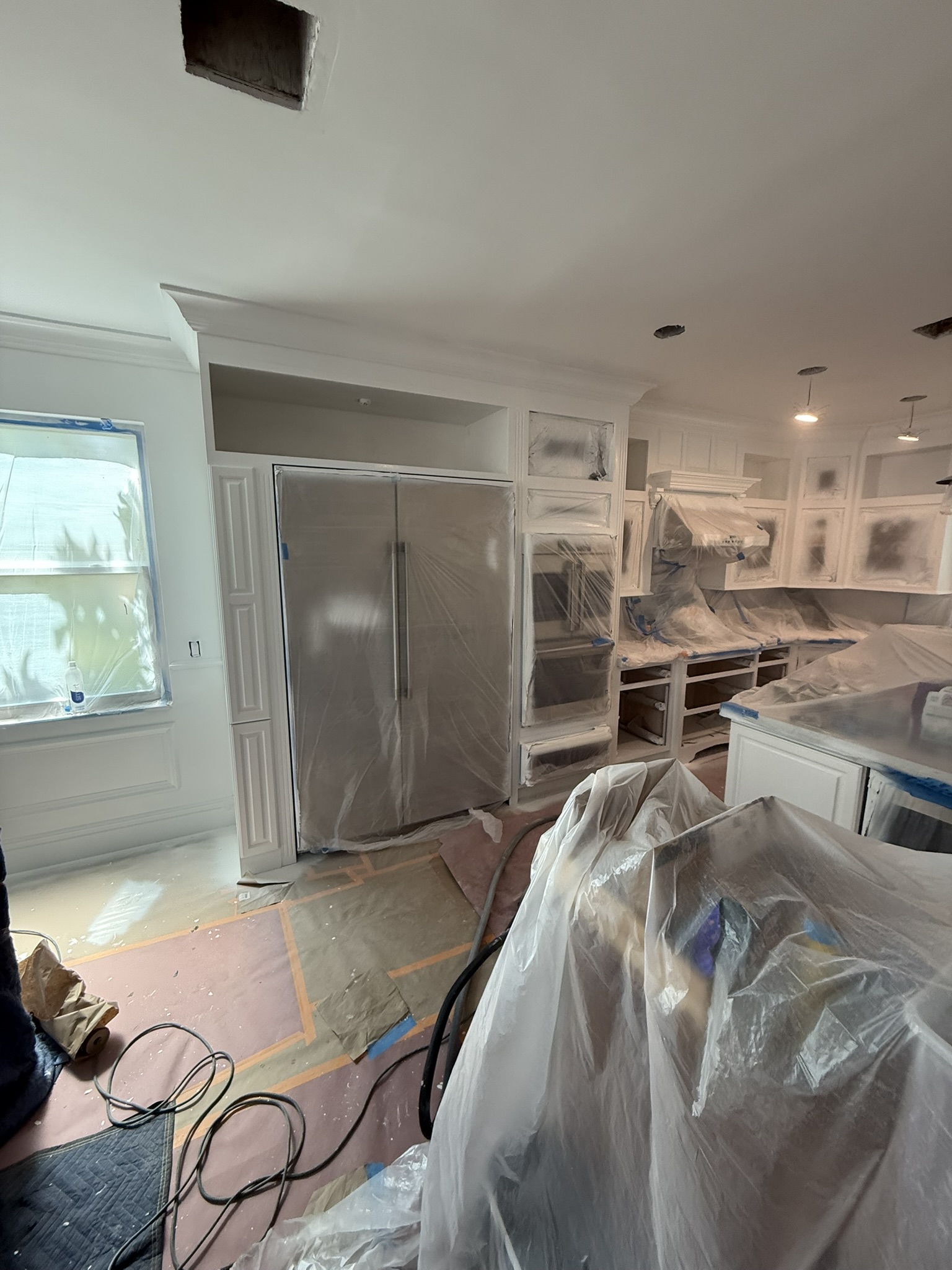 Cabinet refinishing masking and preparation