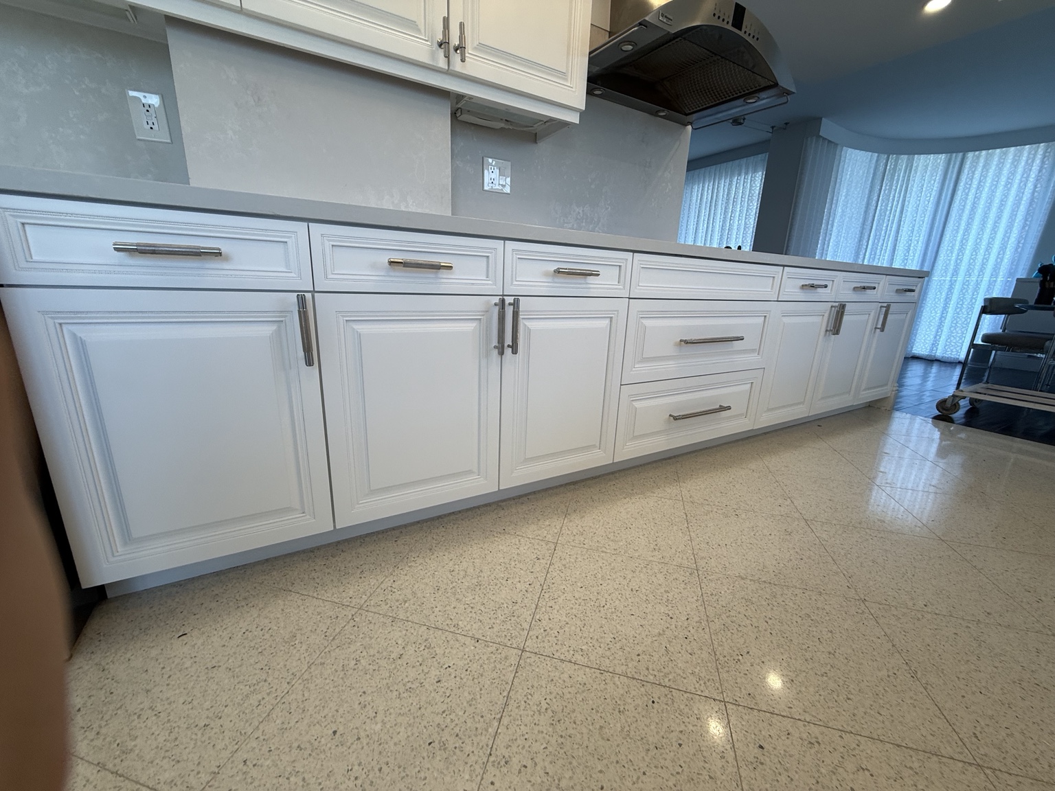 Finished lower cabinets