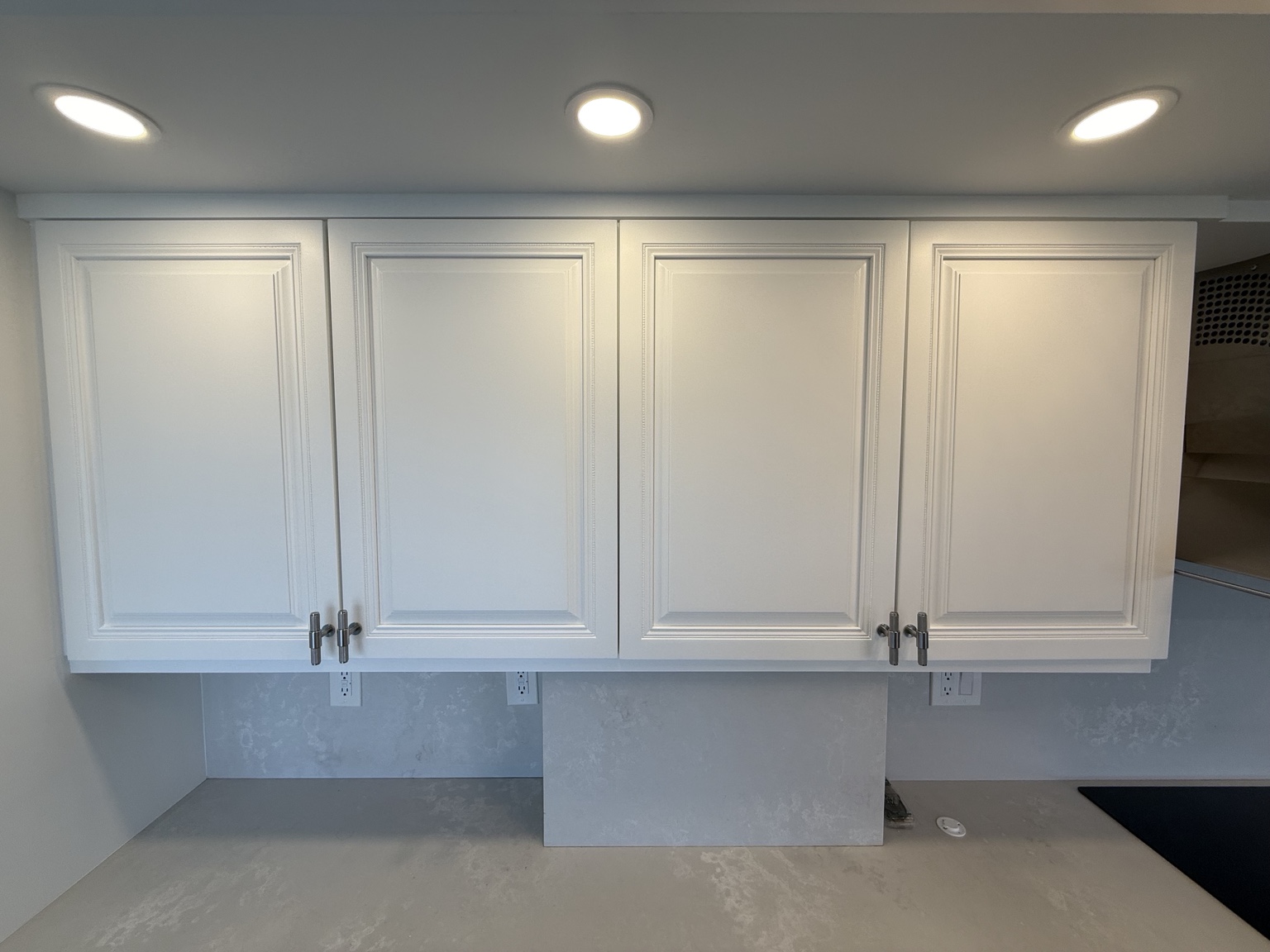 Finished upper cabinets